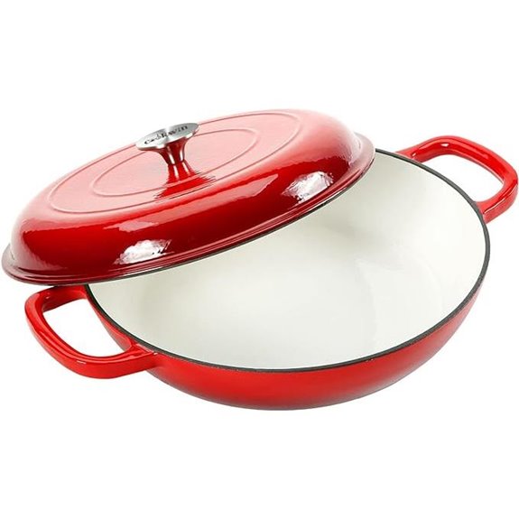 Cast Iron Enameled Casserole Braiser with Lid