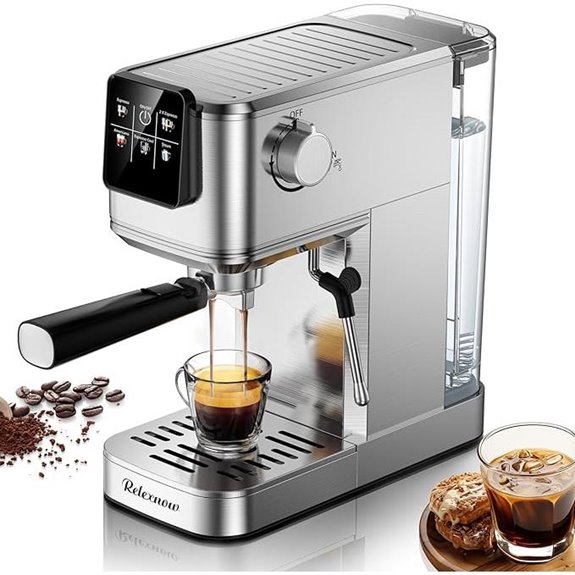 20 Bar Espresso Machine with Milk Frother and LCD