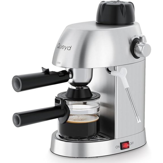 Queyd 3.5 Bar 4-Cup Espresso Machine with Frother