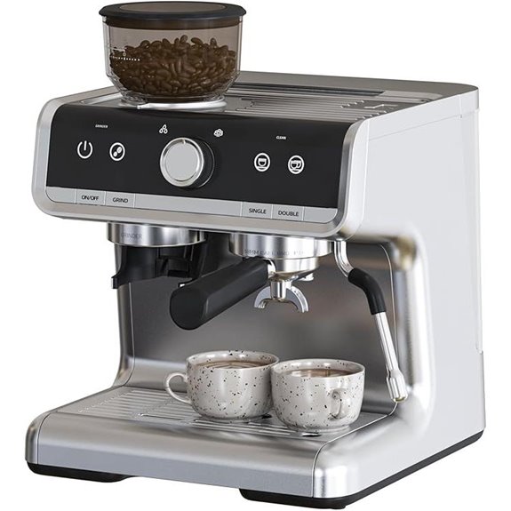 Semi-Automatic Espresso Machine with Grinder and Fast Heating