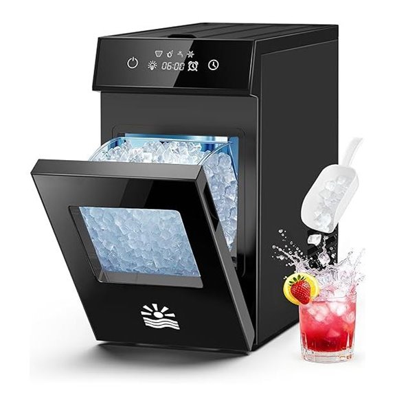 Nugget Ice Maker with Fast Self-Cleaning Function