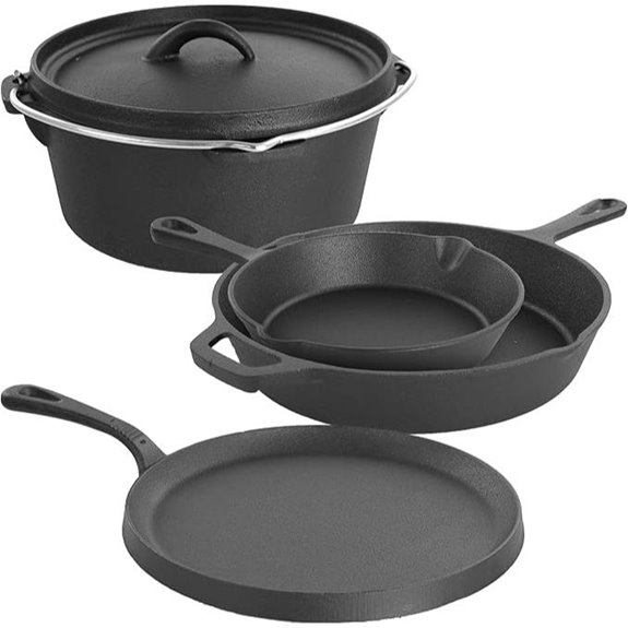 MegaChef Cast Iron Cookware Set 5-Piece