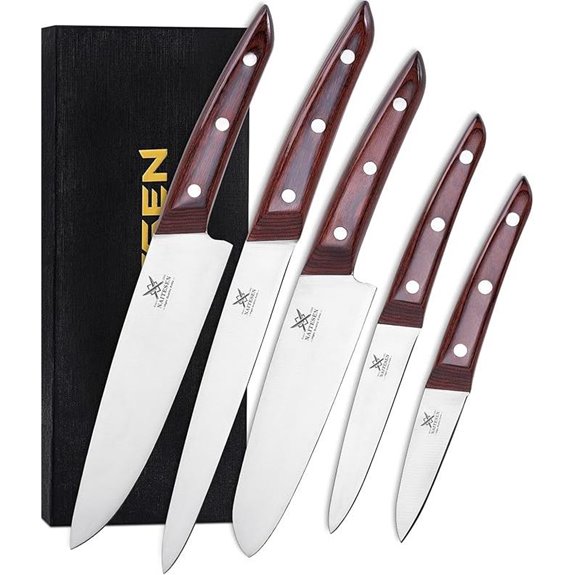5PCS Chef Knife Set with Blade Guards