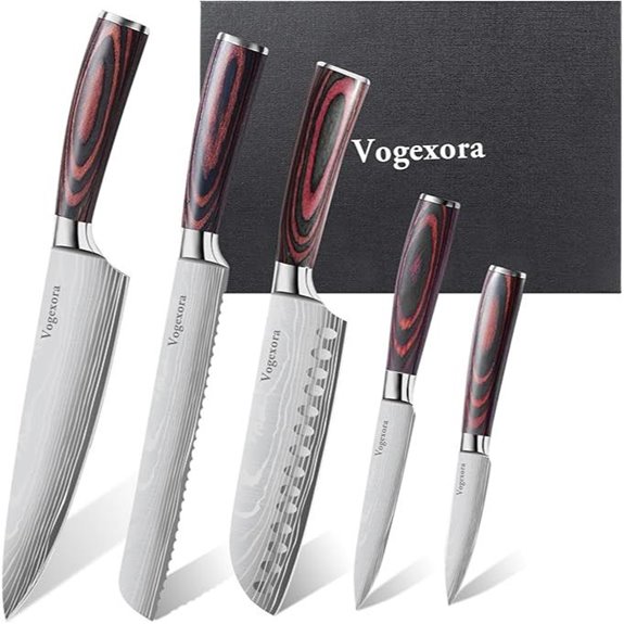 5 Pcs Chef Kitchen Knife Set with Stainless Steel