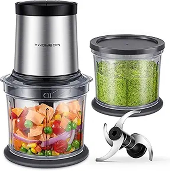 Food Processor 4 Cup Electric Chopper with 2 Bowls