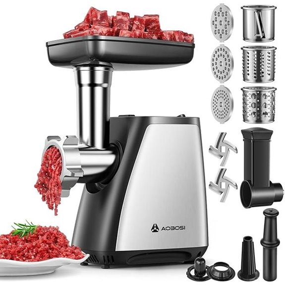 AAOBOSI 4-in-1 2800W Meat Grinder with Accessories