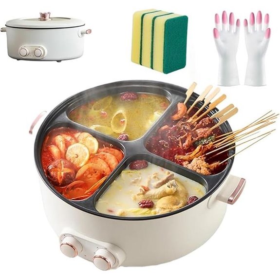 Four-Grid Electric Stew Pot with 4 Flavors