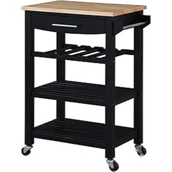 Ellaine 4-Tier Kitchen Cart with Storage and Wheels