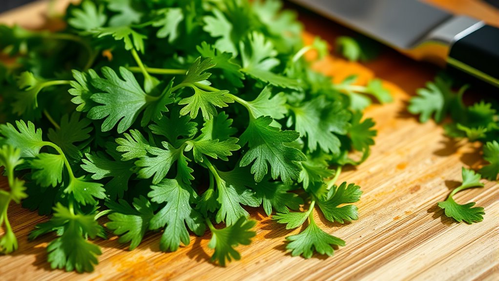 fresh herbs proper chopping