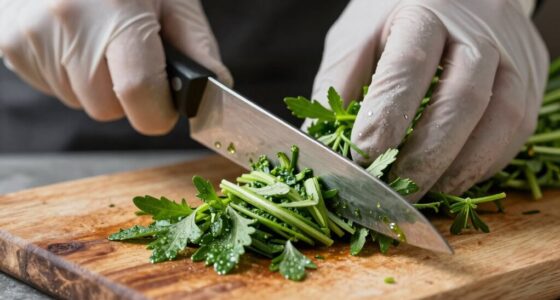 gentle precise herb chopping