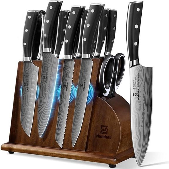 17-Piece German Stainless Steel Knife Set with Magnetic Holder