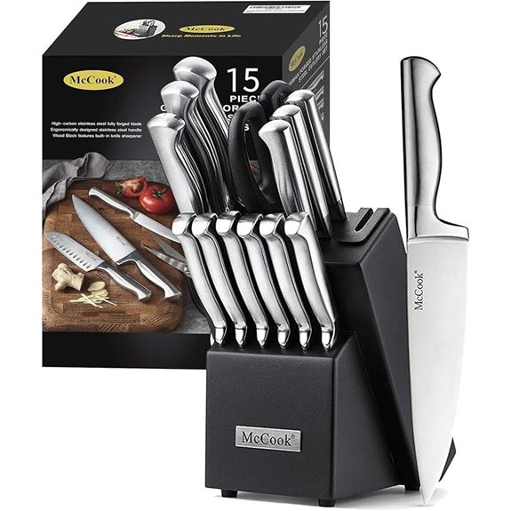 McCook German Stainless Steel Knife Block Set