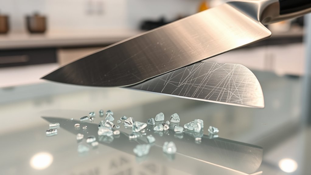 glass surface damages knives