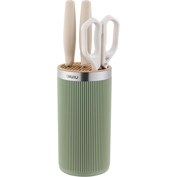 OLULU Round Knife Block Holder Space-Saving Green-Yellow
