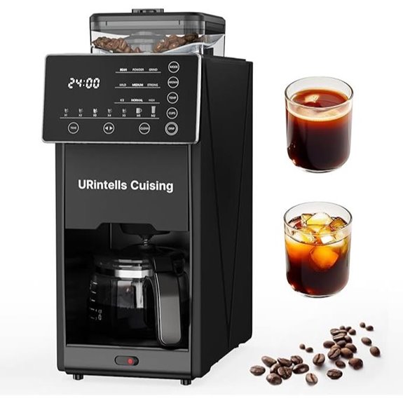 Programmable Coffee Maker with Grinder and Glass Carafe
