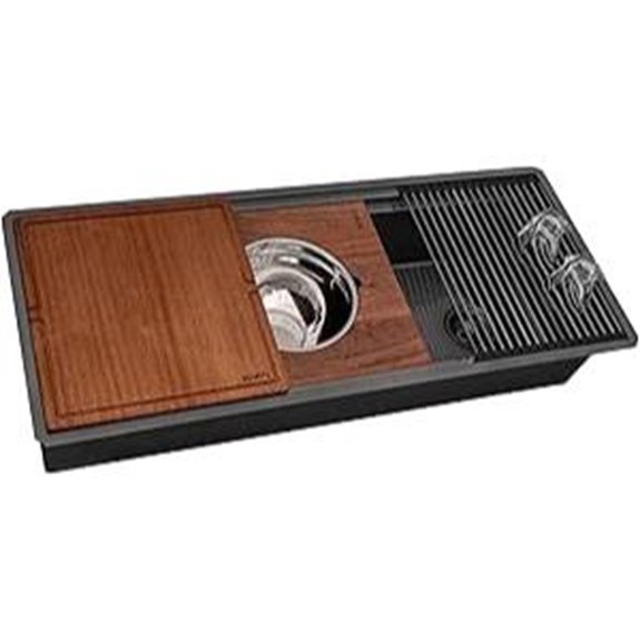 Ruvati 45-Inch Gunmetal Black Stainless Steel Sink