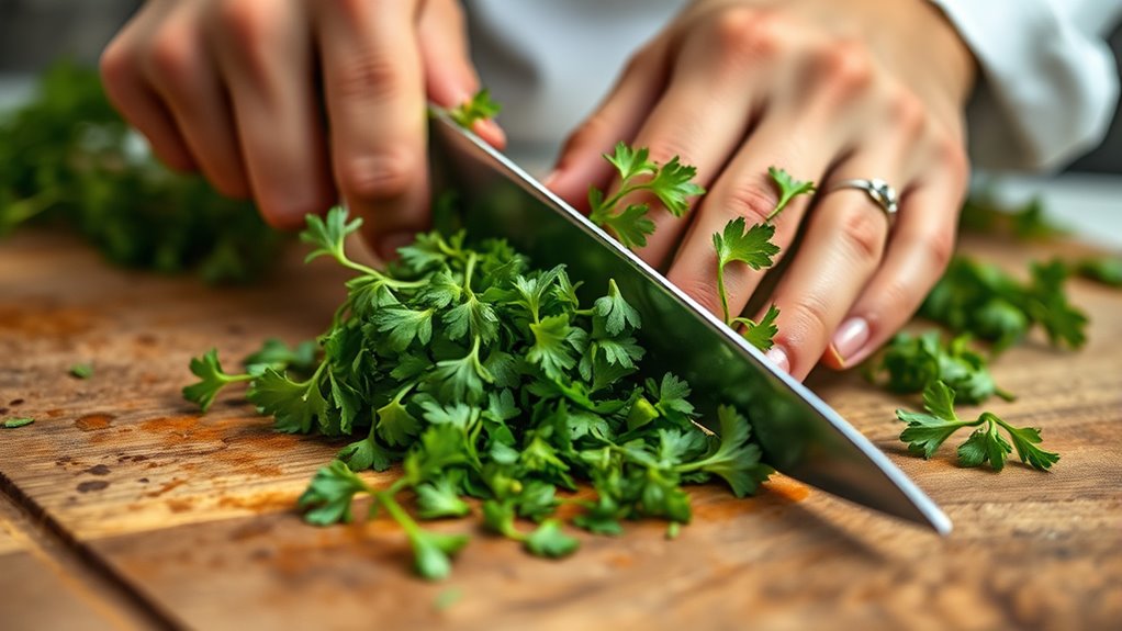 handle herbs gently and precisely