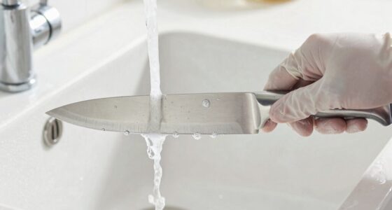 handle knives carefully during cleaning