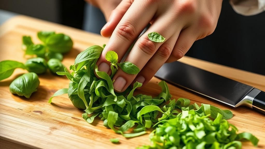 handle leaves gently and precisely