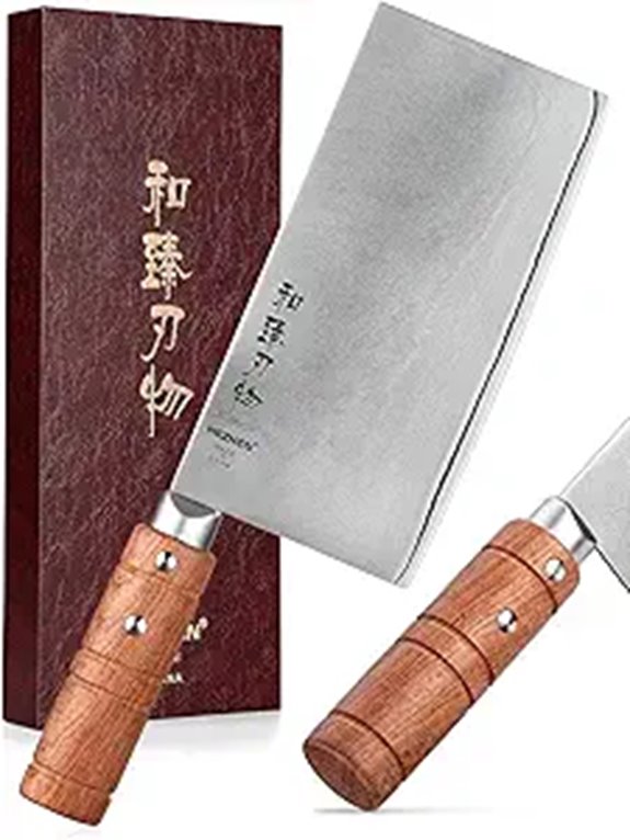 HEZHEN 7 Cleaver Knife with Paduak Handle