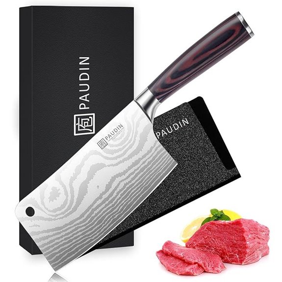 PAUDIN 7-Inch High Carbon Stainless Steel Meat Cleaver