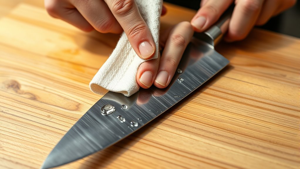 immediate hand wash and dry