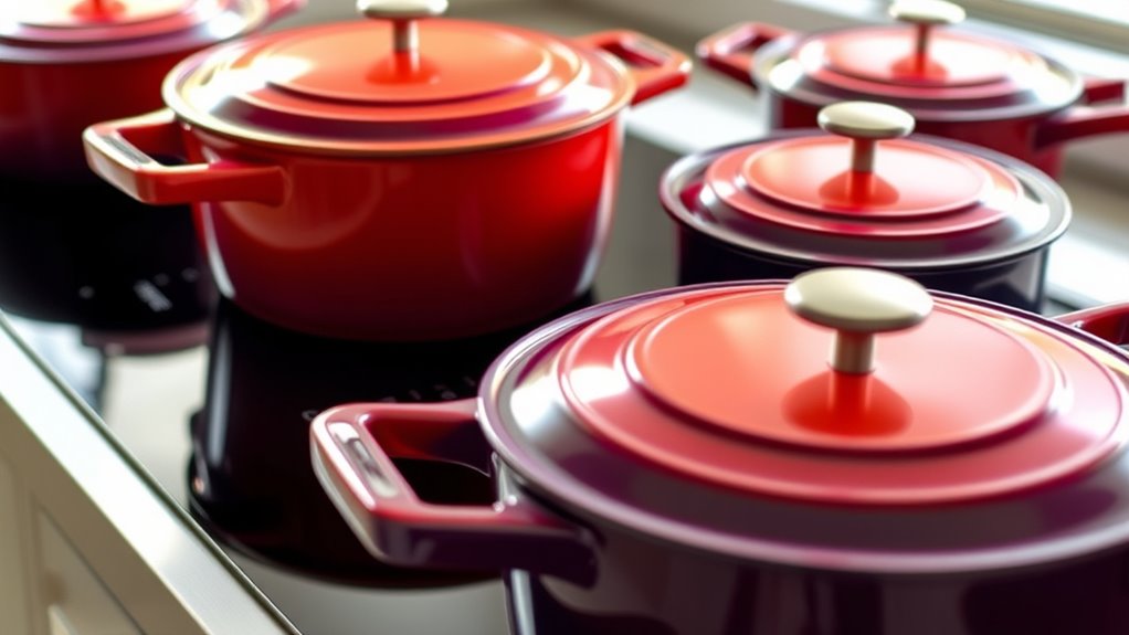 induction compatible durable enameled cookware