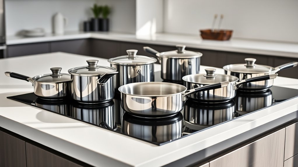 induction compatible stainless steel cookware