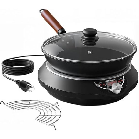 Induction Wok Cooktop Set with Timer and Lid