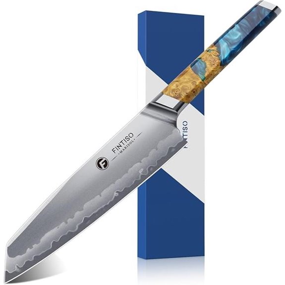 FINTISO 8-inch Japanese Chef Knife with Wooden Handle
