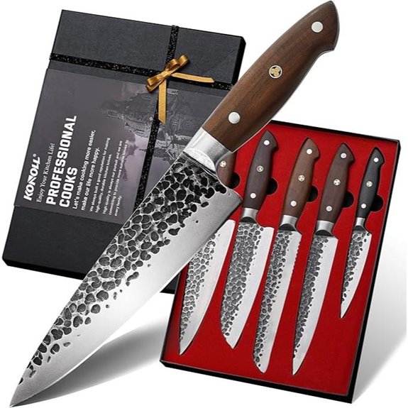 KONOLL 5-Piece Japanese AUS-8 Steel Chef Knife Set