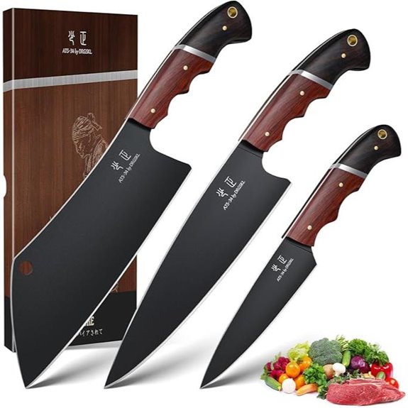 Japanese Chef Knife Set - 3 Piece Kitchen Utility Knives
