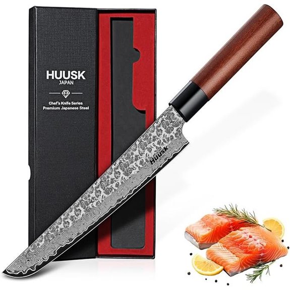 Huusk Japanese Gyuto Chef Knife - 8 Inch Damascus Blade