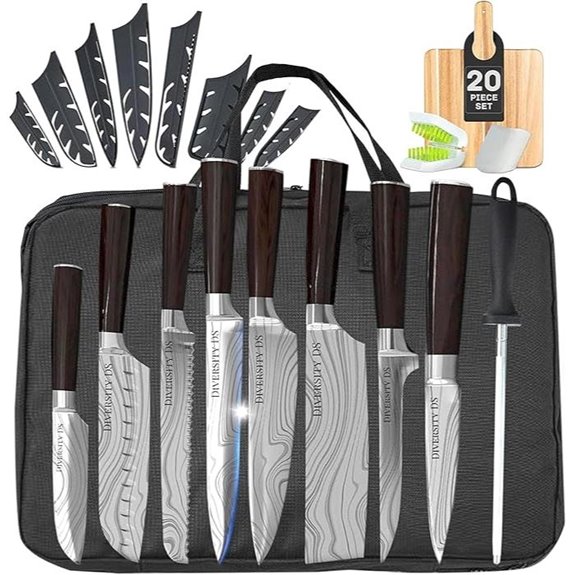 Japanese Kitchen Knife Set with Travel Bag