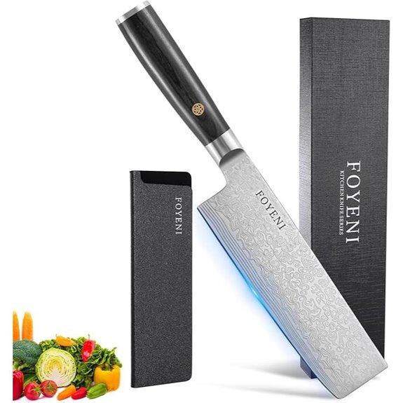 Nakiri 6.5-Inch Japanese Chef Knife with Ergonomic Handle