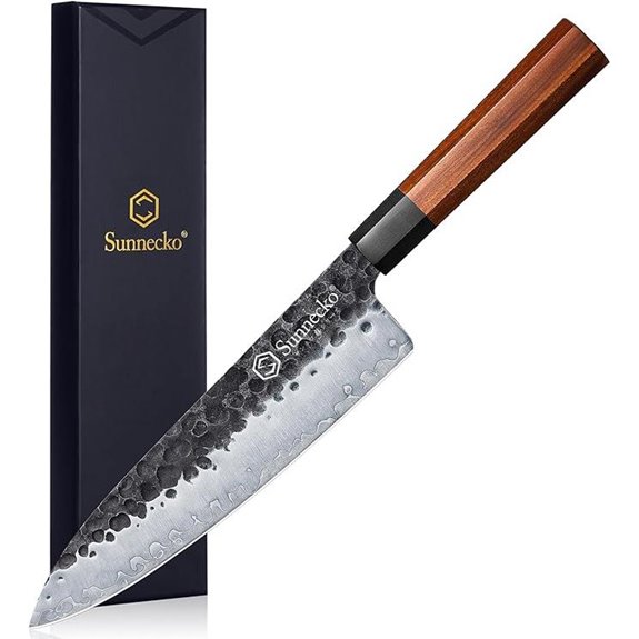 Sunnecko 8-Inch Japanese Chef Knife with Rosewood Handle