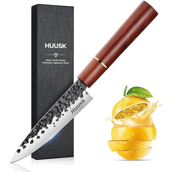 Huusk Japanese Paring Knife 5 with Rosewood Handle