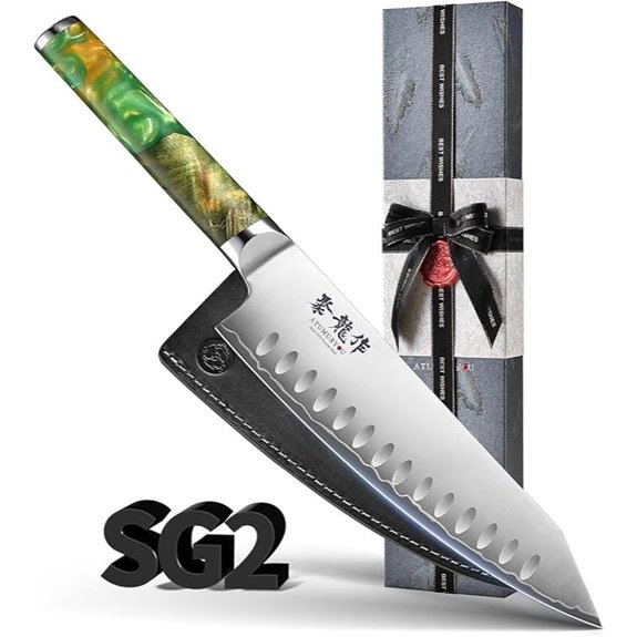 Japanese SG2 Steel Chef Knife with Jade Handle