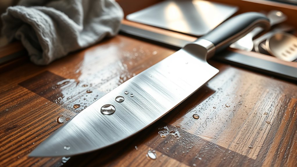 keep knives dry and oiled