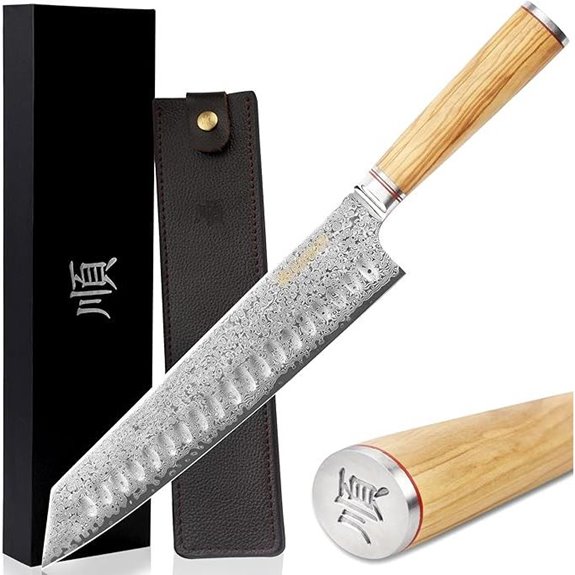 YOUSUNLONG Kiritsuke Chef Knife 10 with Olive Wood