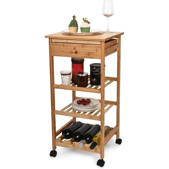 Hallops Kitchen Cart with Drawer and Wheels