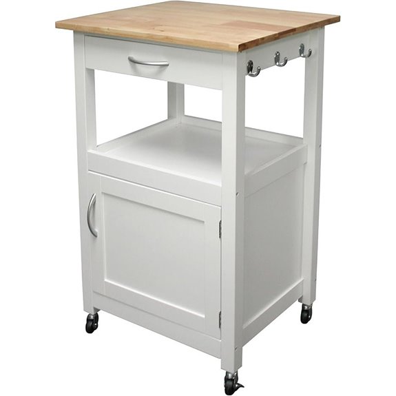 eHemco Kitchen Island Cart with Storage and Hardwood Top