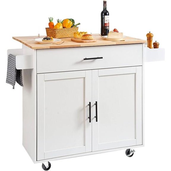VEVOR Kitchen Island Cart with Storage and Wheels