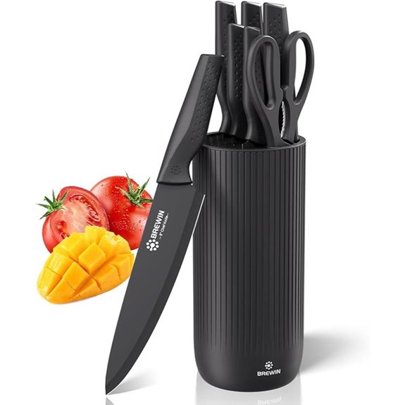 Brewin Kitchen Knife Set with Utility & Block