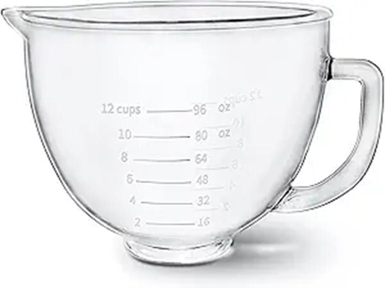 KitchenAid 5 Quart Mixer Bowl with Handle and Markings