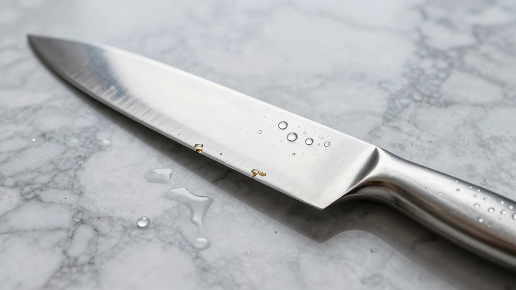 knife stickiness after washing