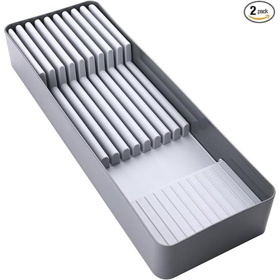Linoroso Knife Drawer Organizer with In-Drawer Block