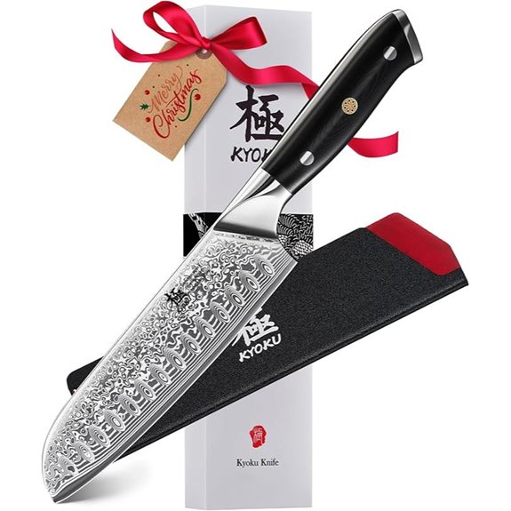 KYOKU 7 Santoku Knife VG10 Damascus Blade