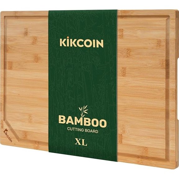 Kikcoin Extra Large Bamboo Cutting Board with Juice Groove