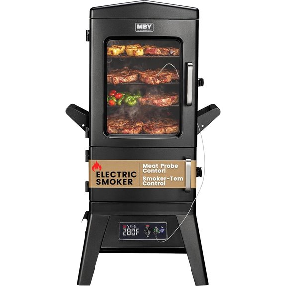 Electric Smoker with Cover LED Display Large Capacity